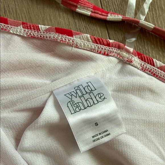 wild fable Red and White Gingham Halter One-Piece - Picture 2 of 4